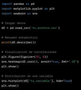 Realiza EDA en un conjunto de datos proporcionado